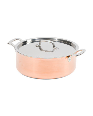 6qt Tri-ply Stainless Steel Signature Copper Stock Pot With Lid | TJ Maxx