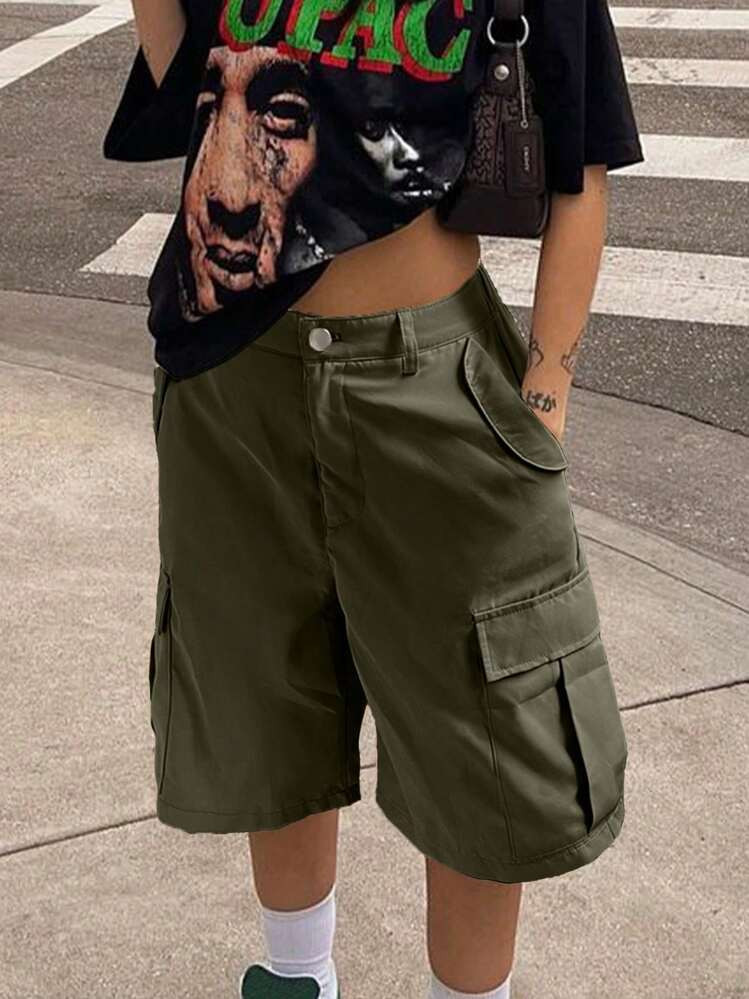 Green jorts | SHEIN