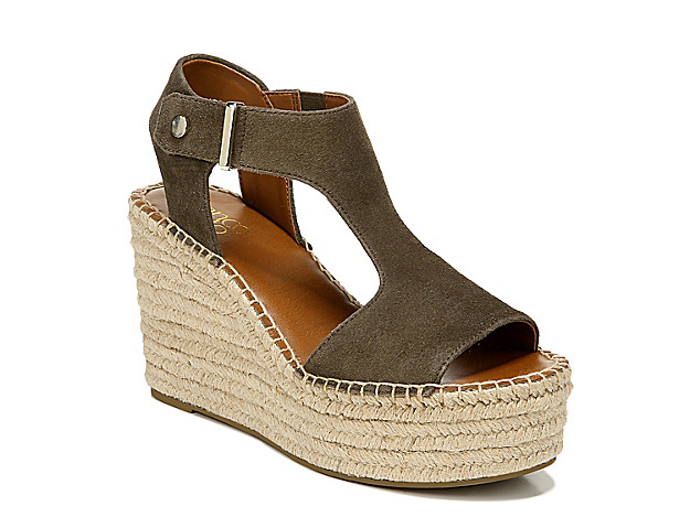 Franco Sarto Treasure Espadrille Wedge Sandal - Women's - Olive Green | DSW