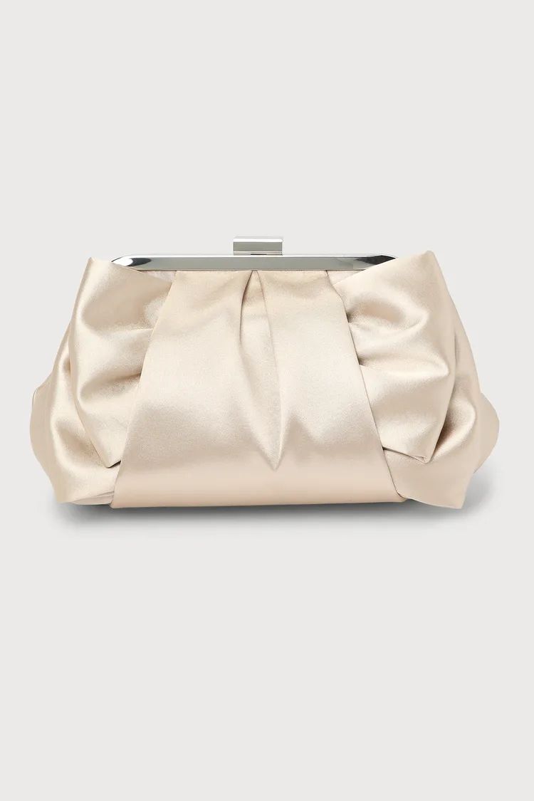 Something Special Champagne Satin Clutch | Lulus