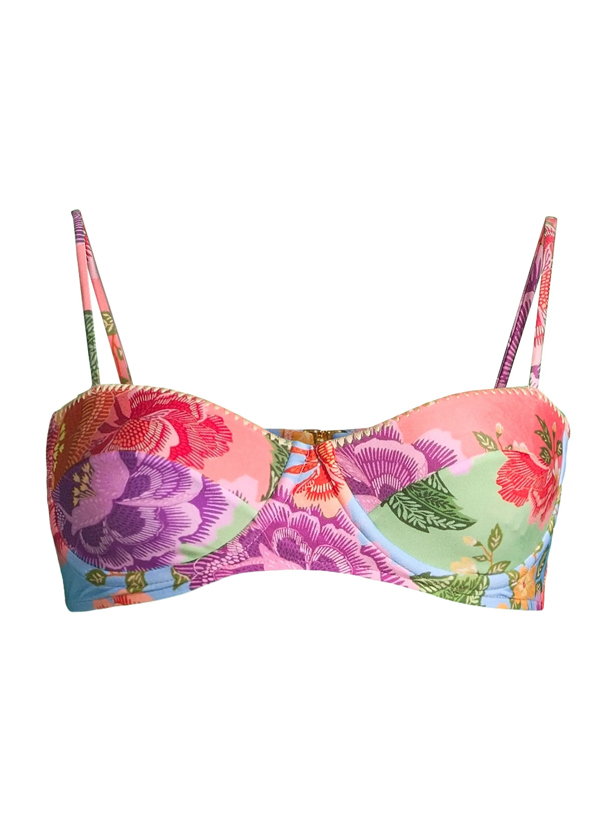 Shop Farm Rio Flower Scarves Bikini Top | Saks Fifth Avenue | Saks Fifth Avenue