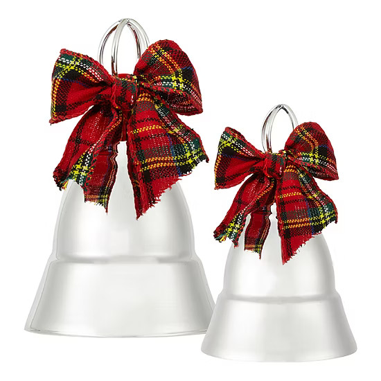 North Pole Trading Co. North Pole Village Set Of 2 Silver Bells Christmas Tabletop Decor | JCPenney