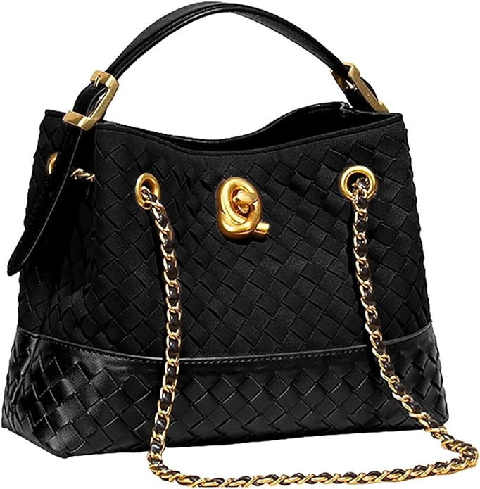 Woven Suede Tote Bags for Women Small Shoulder Bag Top Handle Handbags Hobo Purse | Amazon (US)