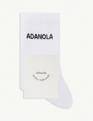 Logo-print ribbed cotton-blend socks | Selfridges