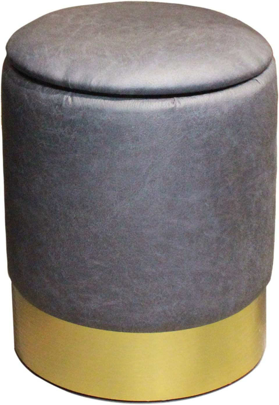 Design Guild Ottoman Beautiful Round Footrest w/Soft, Faux Leather Cover, Thick Padded Cushion, D... | Amazon (US)