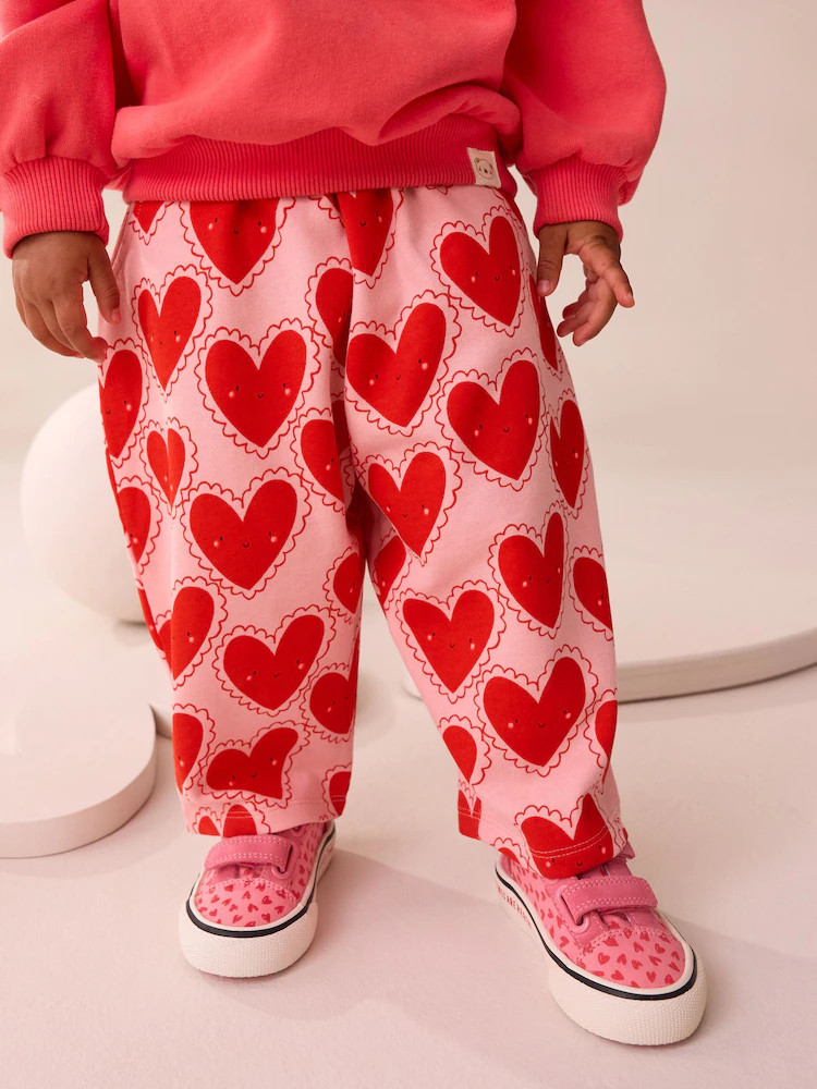 Red Heart Textured Barrel Leg Trousers (3mths-7yrs) | Next US