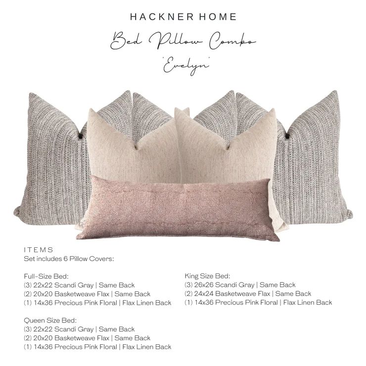 Bed Pillow Combo 'Evelyn' | Hackner Home (US)