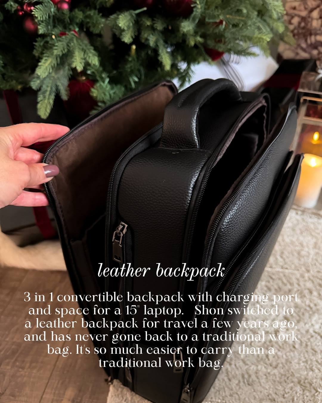 LEATHER BACKPACK — FUNCTIONAL, SLEEK, & TRAVEL-READY! 3-in-1 convertible backpack with charging port and space for a 15" laptop. Shon switched to a leather backpack for travel a few years ago and has never gone back to a traditional work bag. It’s so much easier to carry than a traditional work bag.

#Amazon #TheHillaryStyle #LeatherBackpack #MensGifts #TravelEssentials #WorkBagUpgrade #GiftIdeasForHim #ModernWorkStyle #TravelGear #EverydayCarry 

 #LTKGiftGuide #LTKSeasonal #LTKOver40