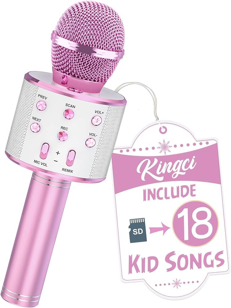 Kingci Kids Microphone, Girls Toy Microphones for Toddler Singing Bluetooth + 18 Pre-Loaded Nurse... | Amazon (US)