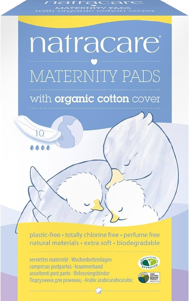 Natracare New Mother Natural Maternity Pads with Organic Cotton Cover - Chlorine Free - 10 Pads (... | Amazon (US)