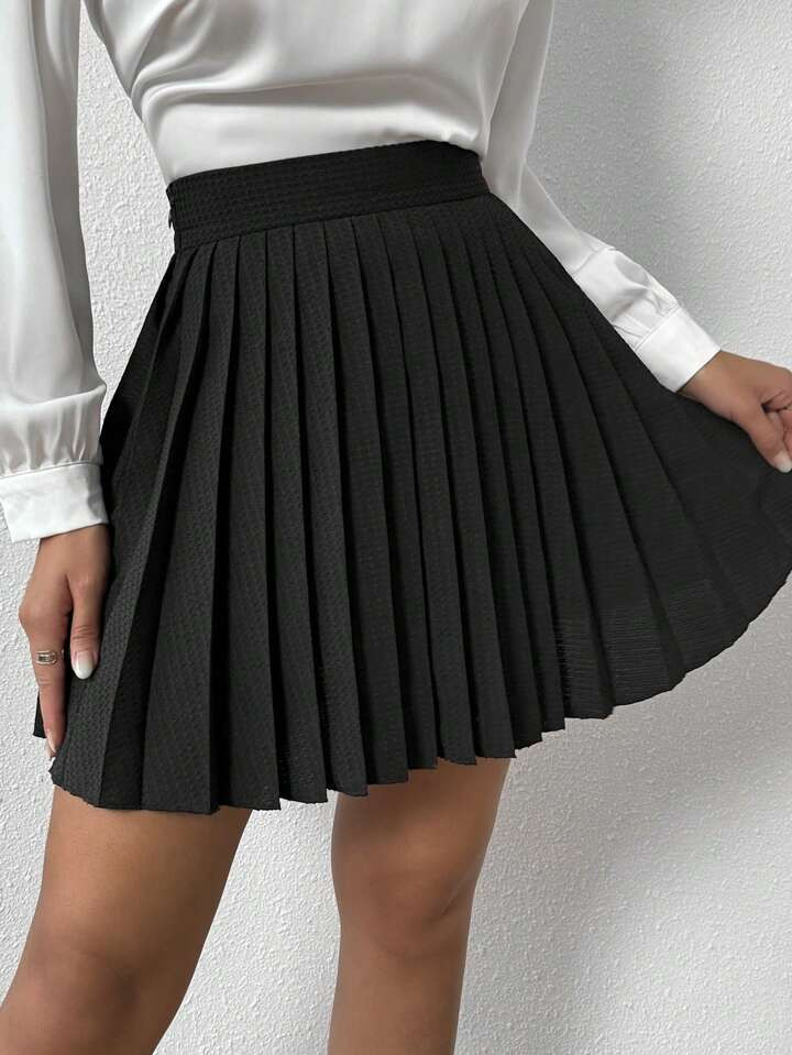 SHEIN Privé Women's Pleated Short Skirt | SHEIN