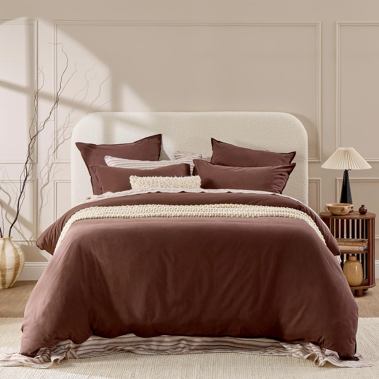 Australian Cotton Bitter Chocolate Quilt Cover Set | Pillow Talk AU