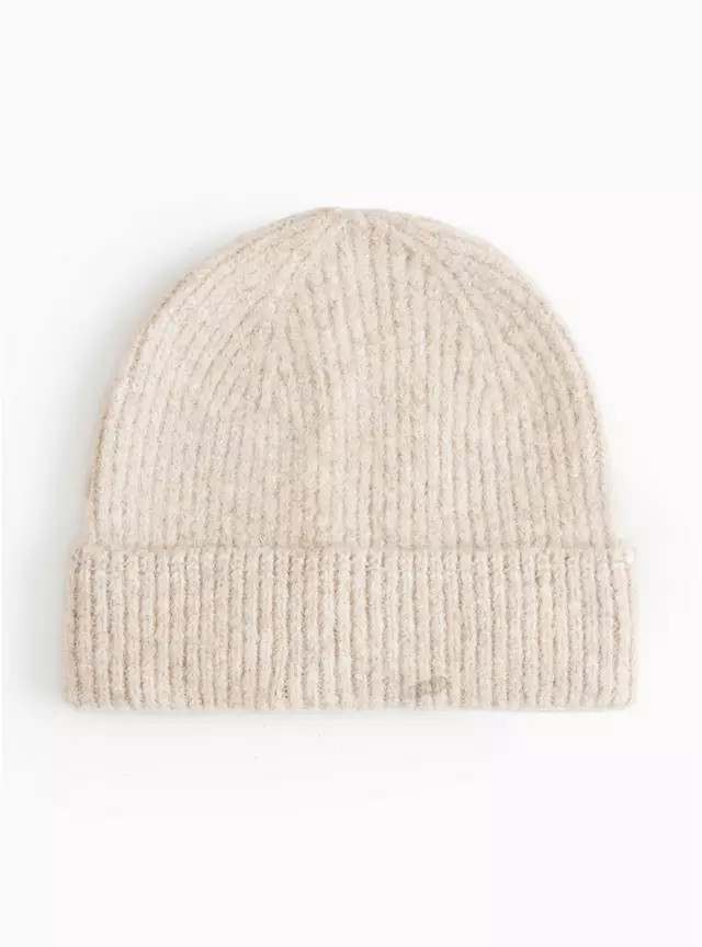 Oatmeal Marl Knitted Beanie Hat One Size | Tu Clothing