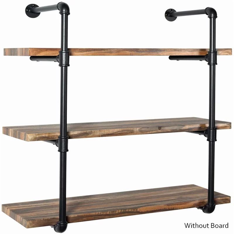 (8"/12" Deep ,2-4 Tier),Industrial Iron Pipe Shelf Wall Ceiling Mount Shelves Shelving Bracket Vi... | Walmart (US)