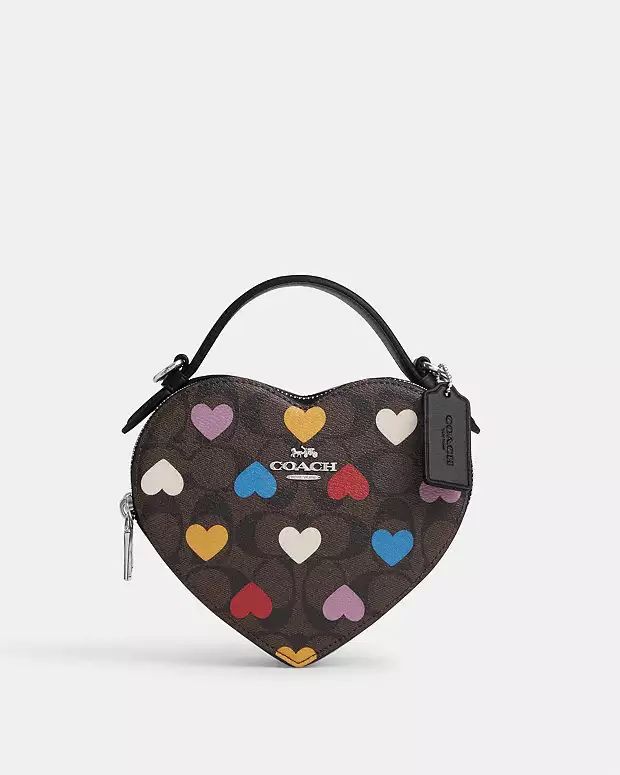 Heart Crossbody In Signature Canvas With Heart Print | Coach Outlet