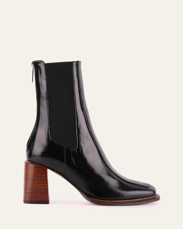 DEVINA MID ANKLE BOOTS BLACK LEATHER | Jo Mercer (AU)