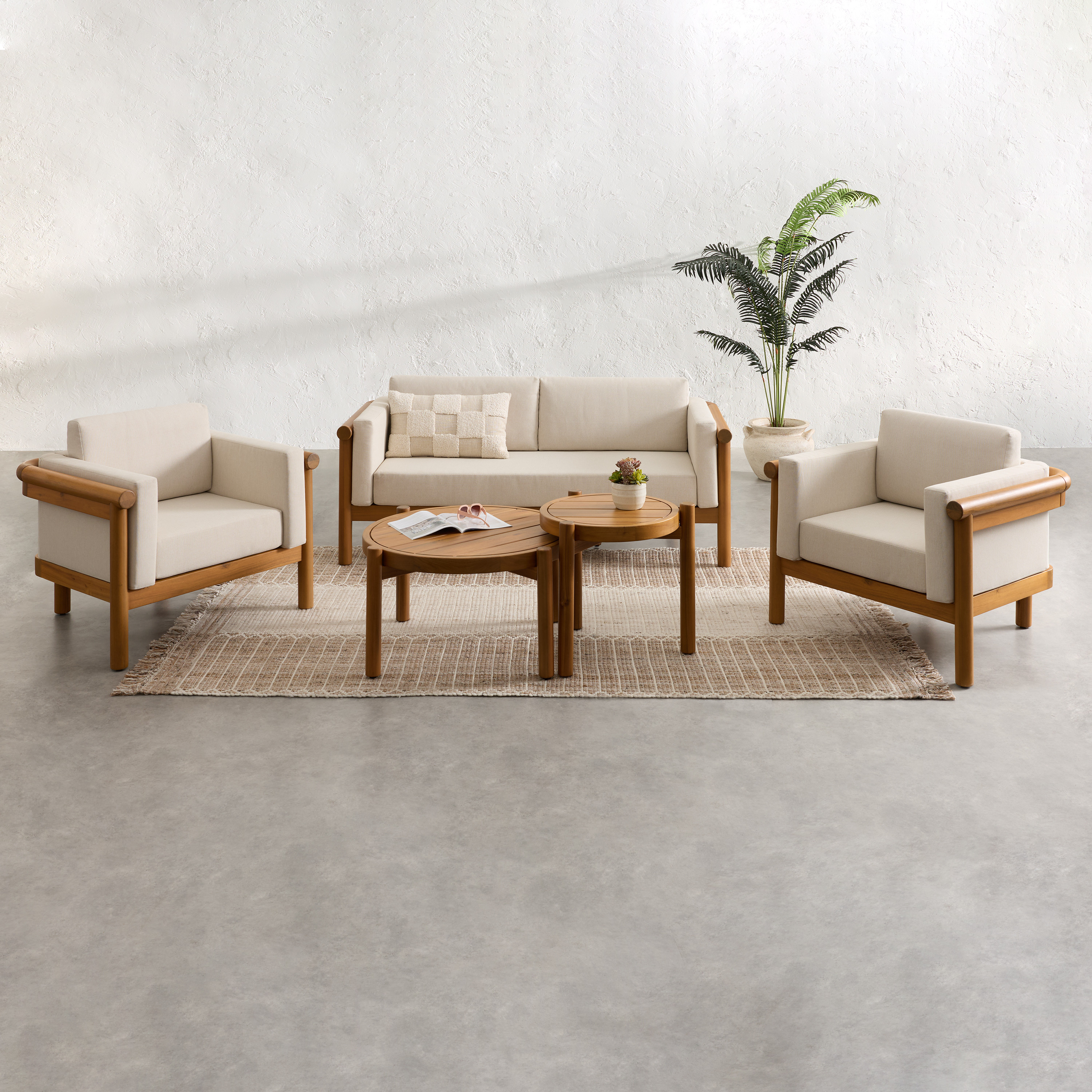 Dominico Natural Acacia Wood Outdoor Furniture Collection | World Market