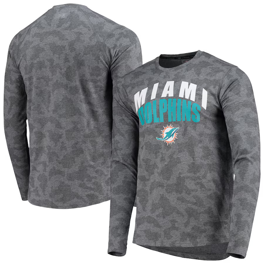 Miami Dolphins MSX by Michael Strahan Camo Long Sleeve T-Shirt - Black | Fanatics