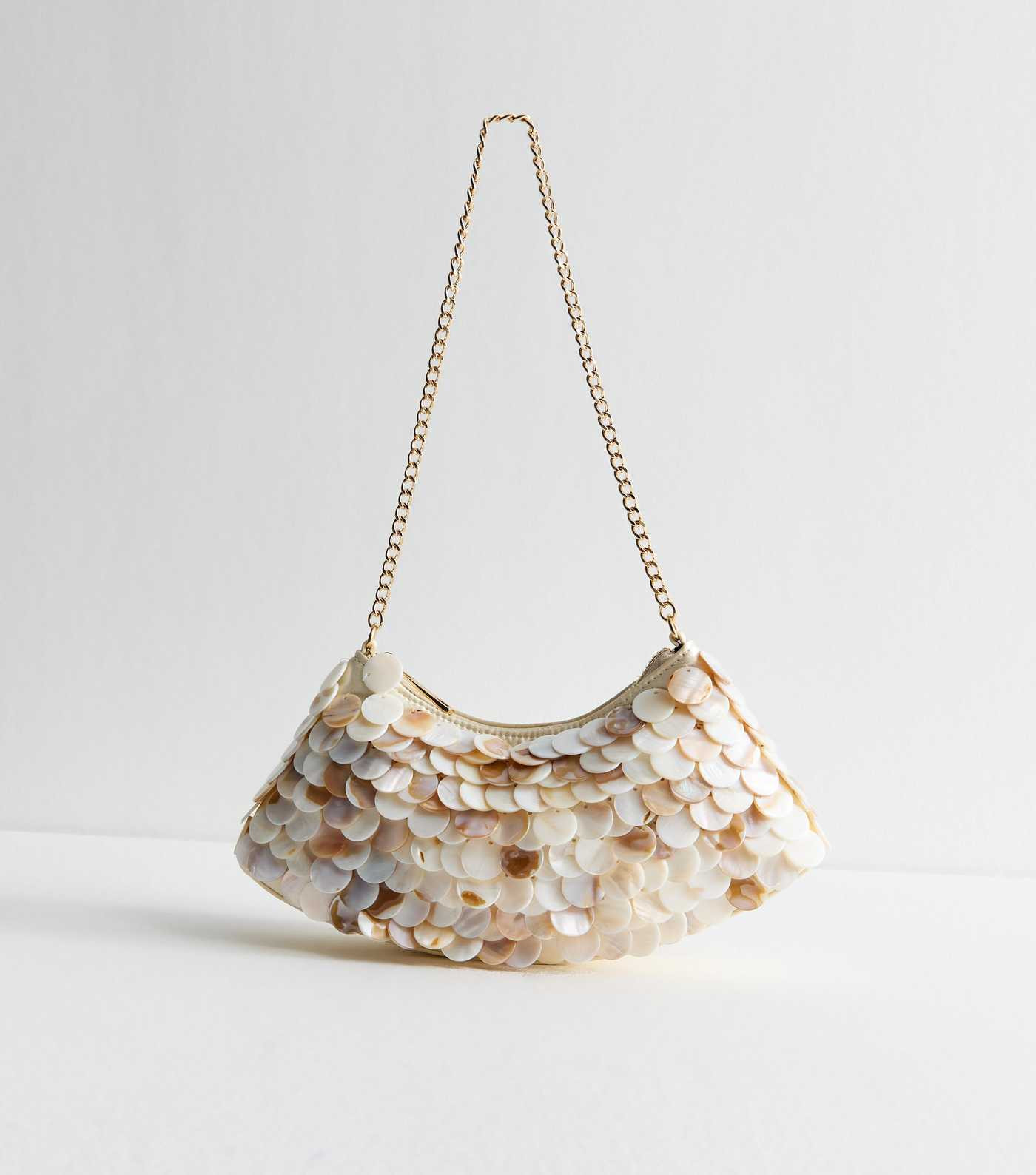 Cream Shell Embellished Shoulder Bag
						
						Add to Saved Items
						Remove from Saved Item... | New Look (UK)