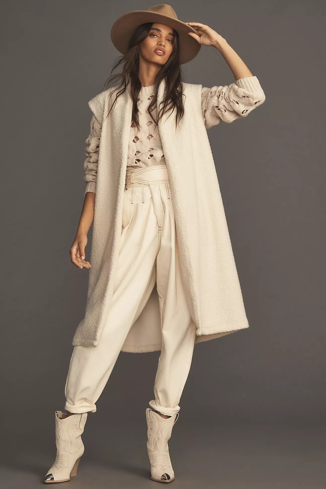 Self Contrast Sherpa Vest Duster | Anthropologie (US)