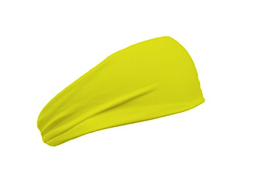 Tapered Anti Slip Workout Headbands That Stay In Place, Absorbent, Moisture Wicking, For Running, Yoga, Skiing and More, Bright Neon Yellow, 3 Inch | Amazon (US)