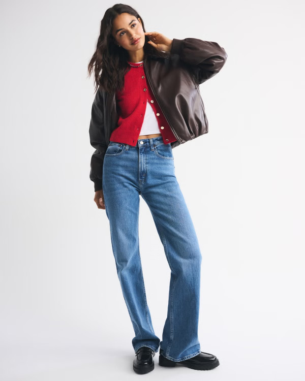 Shrunken Crew Cardigan | Abercrombie & Fitch (US)