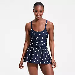 Women's Essential Tie Back Ruched Dresskini | Lands' End (US)