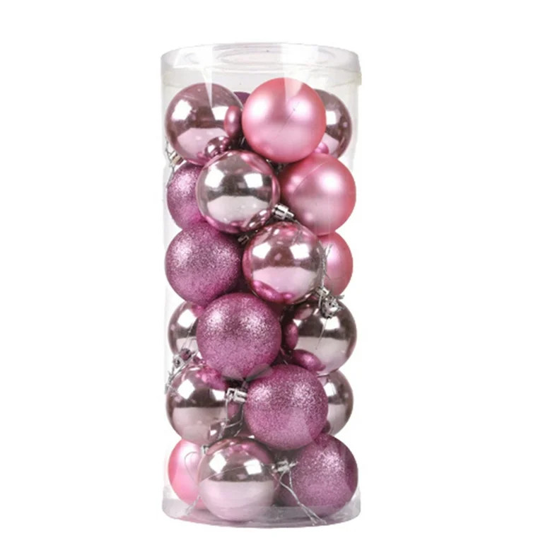 24Pcs Christmas Tree Balls Ornaments Pink 40mm/1.57", Christmas Tree Balls Ornaments Balls for Xm... | Walmart (US)