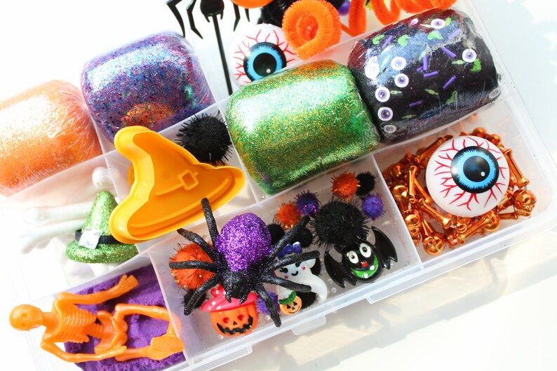 Halloween Playdough Kit, Halloween Sensory Box, Kids Halloween Activity, Preschool Halloween Part... | Etsy (US)