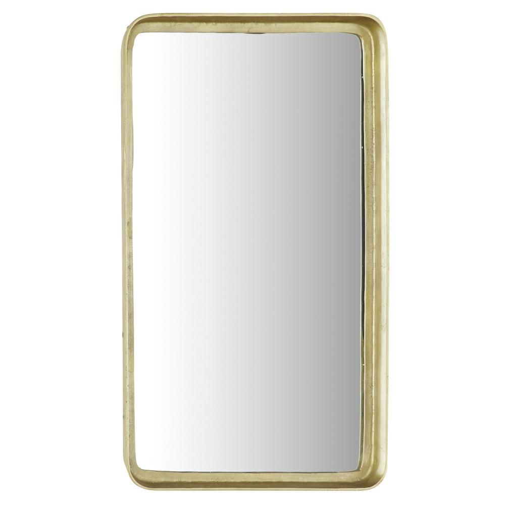 LITTON LANE Medium Rectangle Gold Contemporary Mirror (40 in. H x 2.5 in. W) | The Home Depot