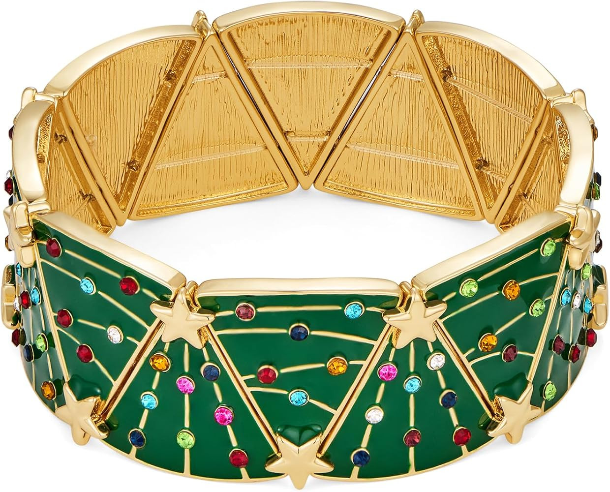 Christmas Tree Bracelets for women Trendy Colorful Holiday Bangle Cute Xmas Ornaments Bangle Brac... | Amazon (US)