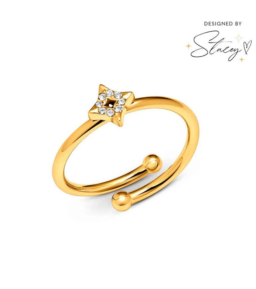 Moon and Back Star Ring (Gold) | Abbott Lyon