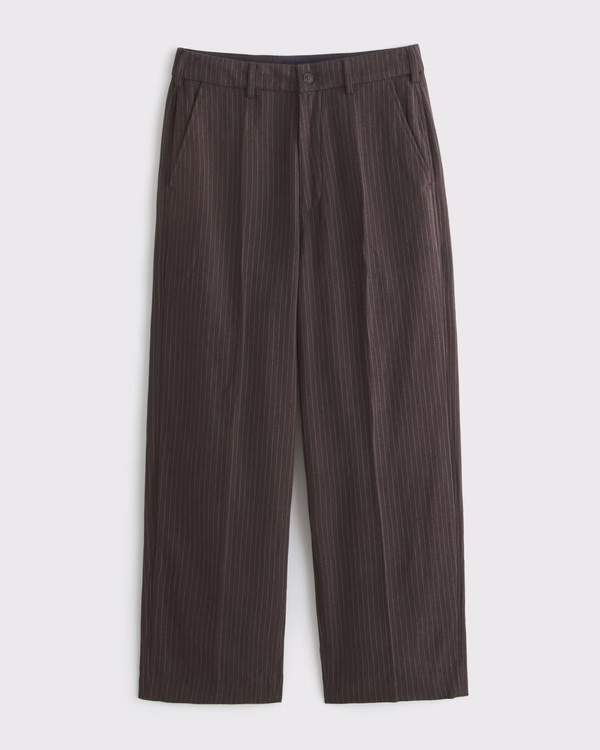 Baggy Tailored Linen-Blend Trouser | Abercrombie & Fitch (US)