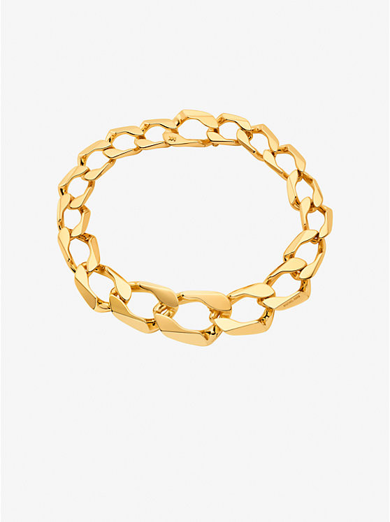 Precious-Metal Plated Brass Curb Link Necklace | Michael Kors US