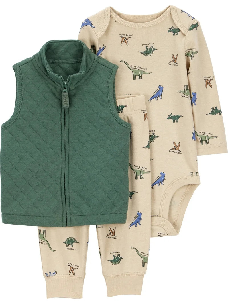 Carter's Child of Mine Baby and Toddler Boy Vest Outfit Set, 3-Piece, Sizes 0/3-24 Months | Walmart (US)