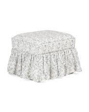 22x18x18 floral print blair ruffle ottoman | TJ Maxx