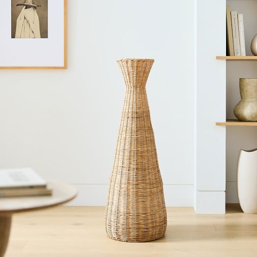 Woven Wicker Floor Vases | West Elm (US)