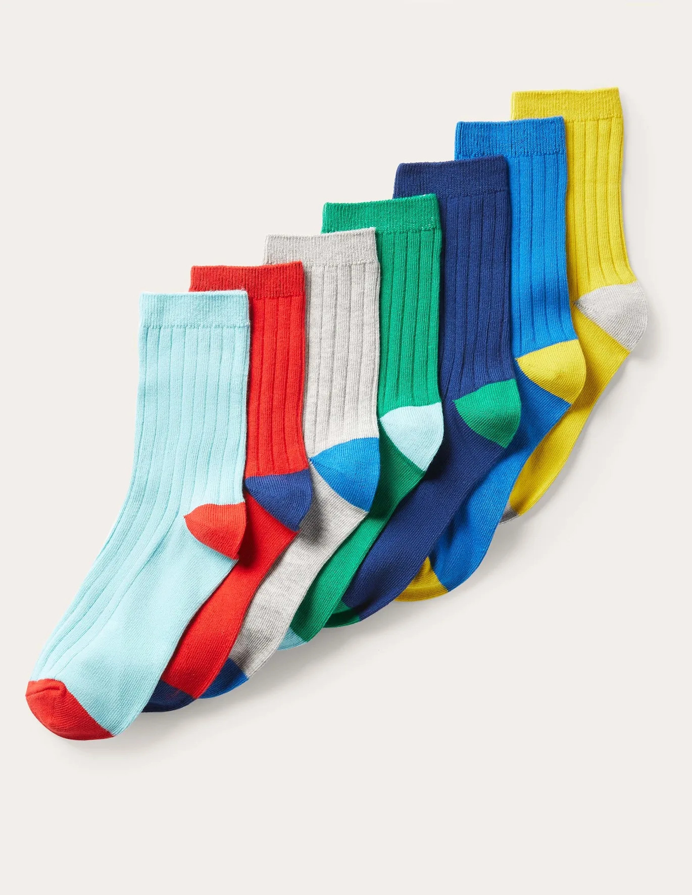 Ribbed Socks 7 Pack - Multi | Boden US | Boden (US)