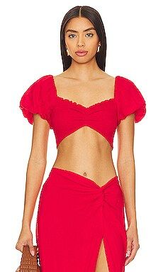 PEIXOTO Louisa Top in Red Sangria Lotus from Revolve.com | Revolve Clothing (Global)