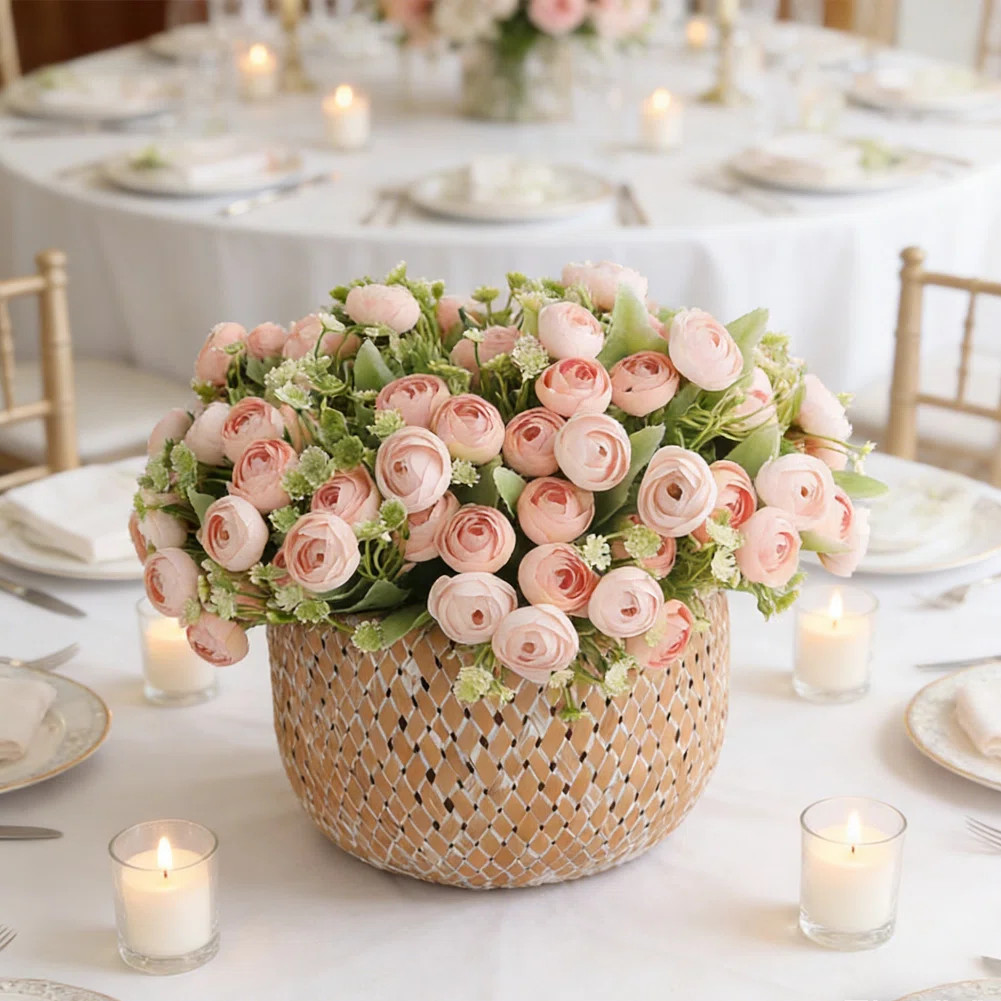 2Packs Artificial Ranunculus Peony Flowers 28Cm/11Inch Faux DIY Bouquet For Wedding Engagement Ce... | Wayfair North America
