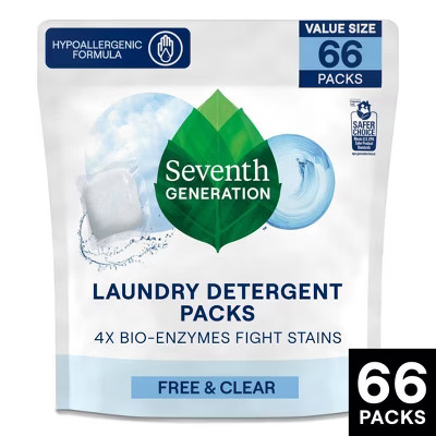 Seventh Generation Laundry Packs - Free & Clear - 66ct | Target