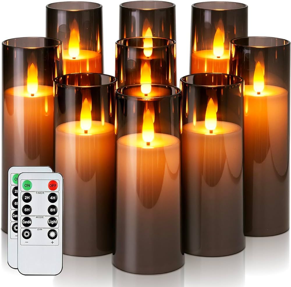 Homemory Decorative Flameless Candles, Battery Operated Candles with Remote & Timer, Flickering L... | Amazon (US)
