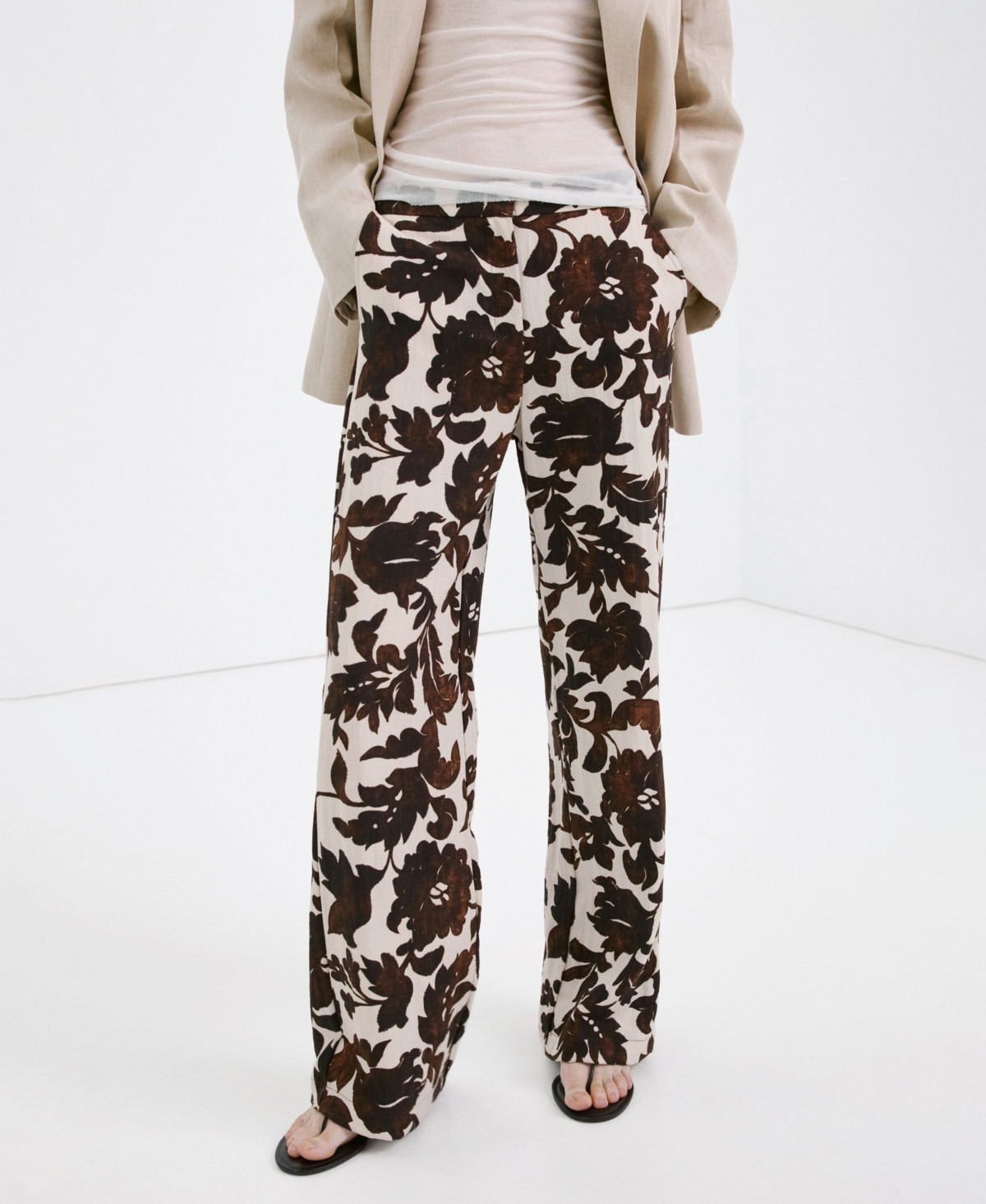 Mango Women's Floral Print Pants - Brown | Macy's