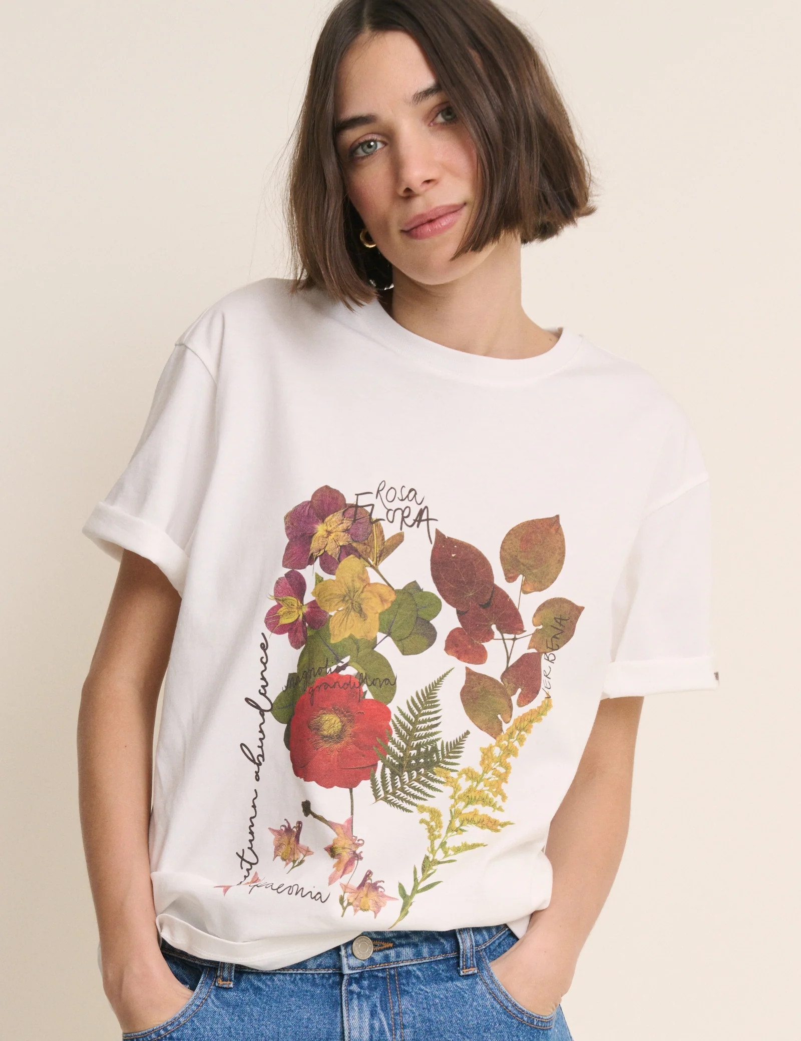 White Floral Graphic Oversized T-Shirt | Nobody's Child
