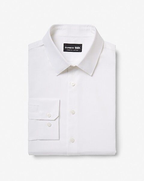 Slim Solid Stretch Cotton 1mx Dress Shirt | Express