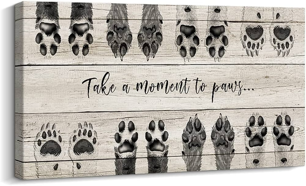 Amazon.com: Artinme Dog Lover Sign Wall Decor,Take A Moment to Paws Sign Pet Paw Print Artwork Fo... | Amazon (US)