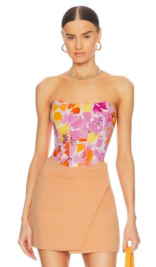 Kyra Strapless Top in Pink Multi | Revolve Clothing (Global)