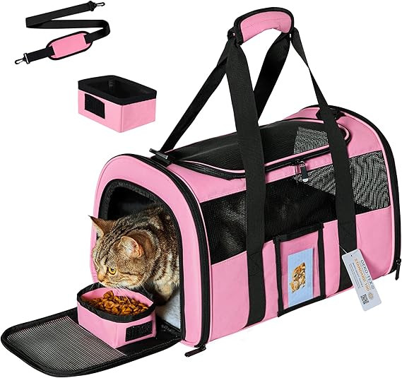 Cat Carrier, Dog Carrier, Pet Carrier Airline Approved for Cat, Small Dogs, Kitten, Cat Carriers ... | Amazon (US)