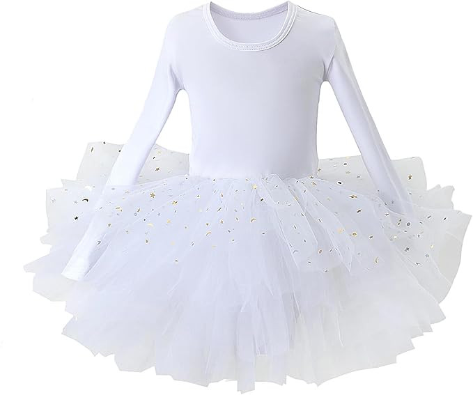 Toddler Girls Ballet Tutu Dresses Long Sleeve Sequin Tulle Ballerina Outfits Dance Leotards | Amazon (US)
