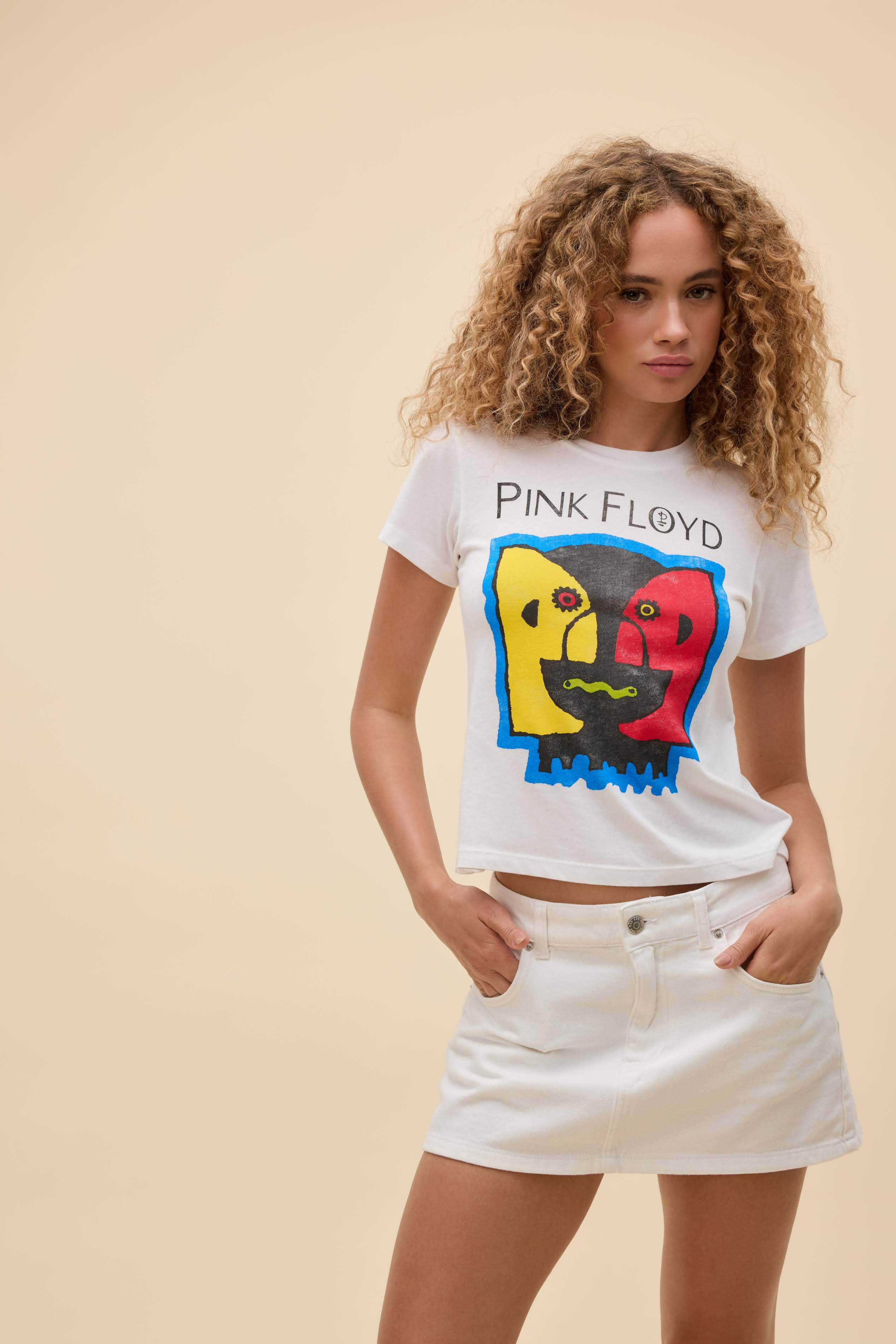 Pink Floyd Division Bell Burnout Vintage Tee in White | Cotton Poly Jersey T-Shirt in Vintage Whi... | Daydreamer